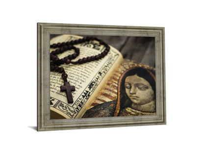 Sacred Serenity - 28" x 34" Framed Wall Art - Dark Brown