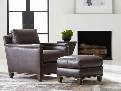 Lexington Leather - Strada Leather Ottoman - Black