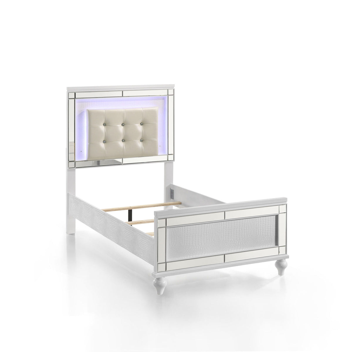 Valentino - 3/3 Twin Footboard & Slats - White