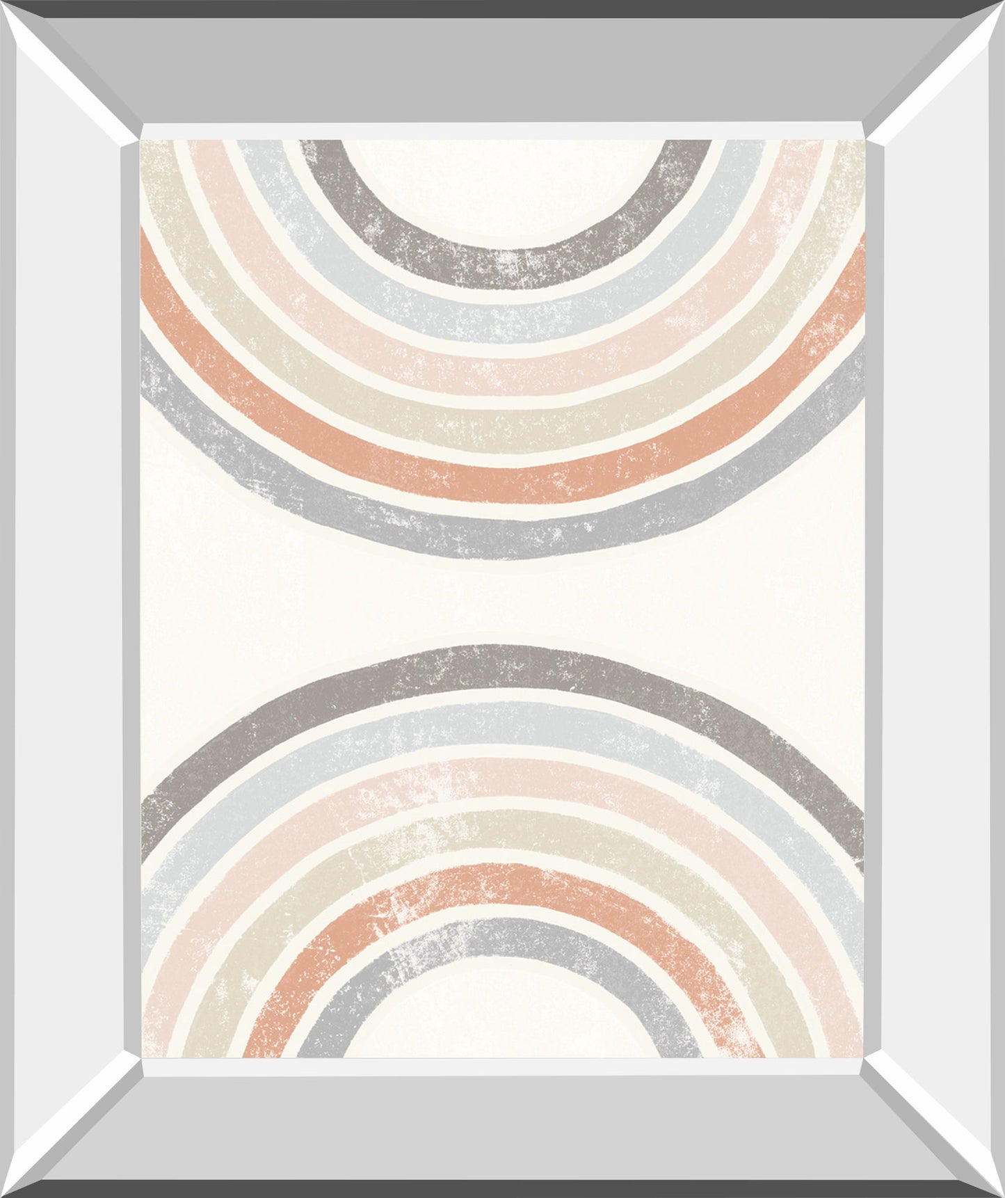 Over The Rainbow I By Moira Hershey - Mirror Framed Print Wall Art - Beige