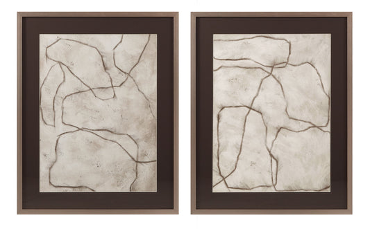 Past And Present Framed Print (Set of 2) - Gray, Off White