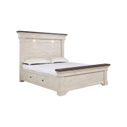 Augusta - 6/6-6/0 King/California King Footboard & Roll Out Slats - Rustic White