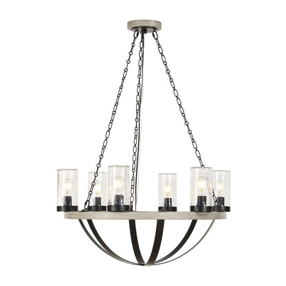 Edgecomb - 6 Light Indoor-Outdoor Chandelier - Black / Gray