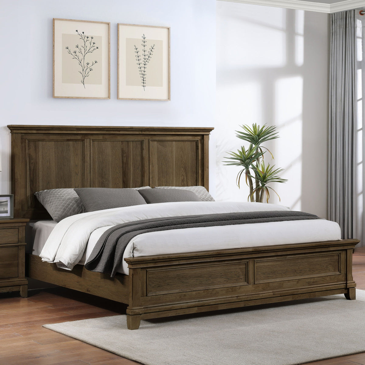 Sunstone - 6/6-5/0 Eastern King/Queen Panel Side Rails - Walnut
