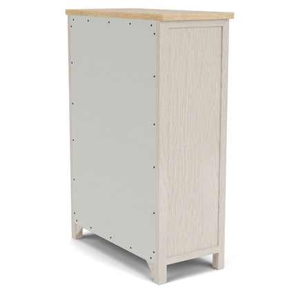 Glenndale - Five Drawer Chest - Aged White / Wheat