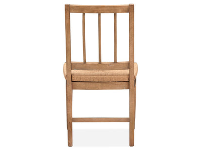 Lindon - Dining Side Chair With Paper Cord Seat (Set of 2) - Belgian Wheat / Light Brown