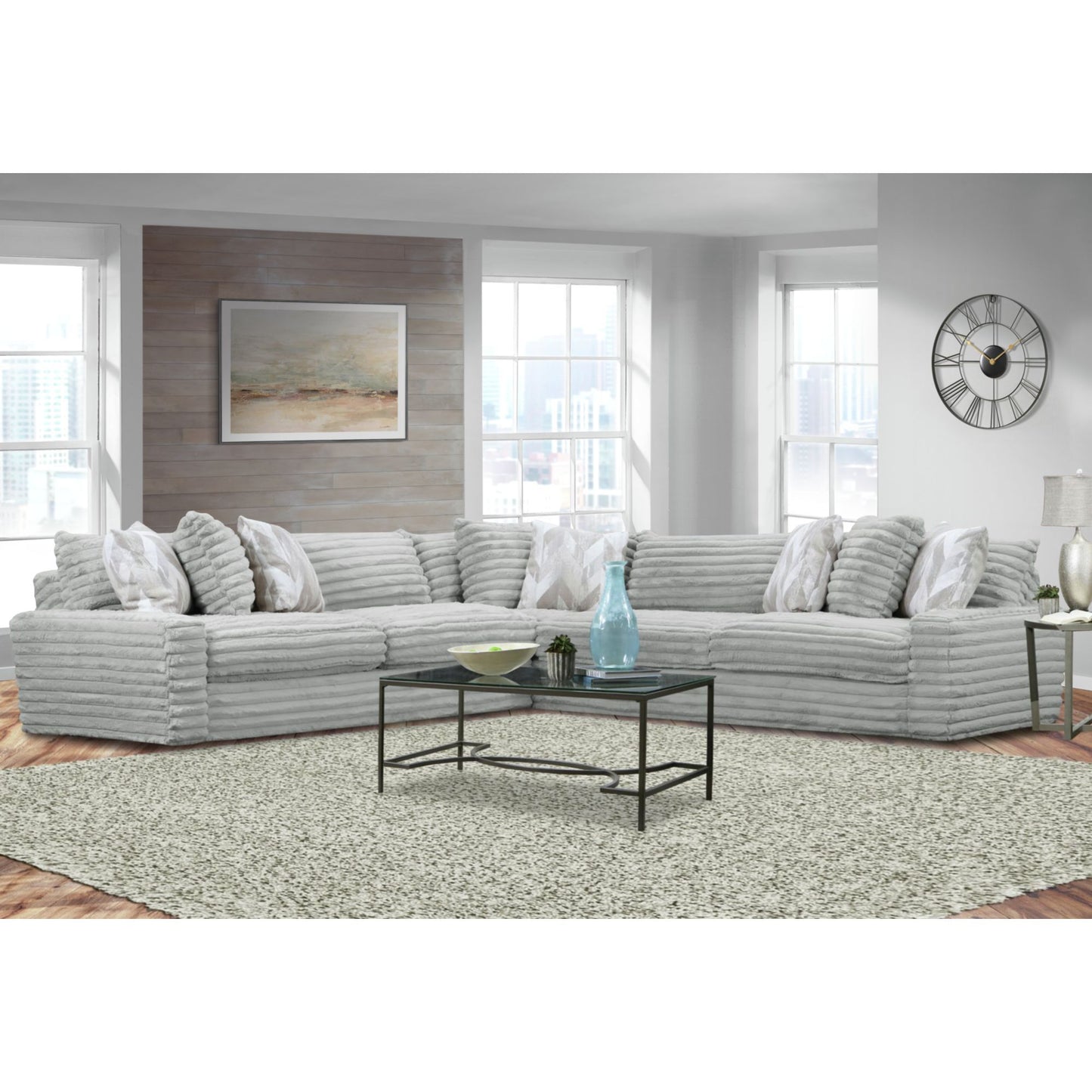 Serene - Sectional Corner With 2 Pillows - Hush Moonstruck