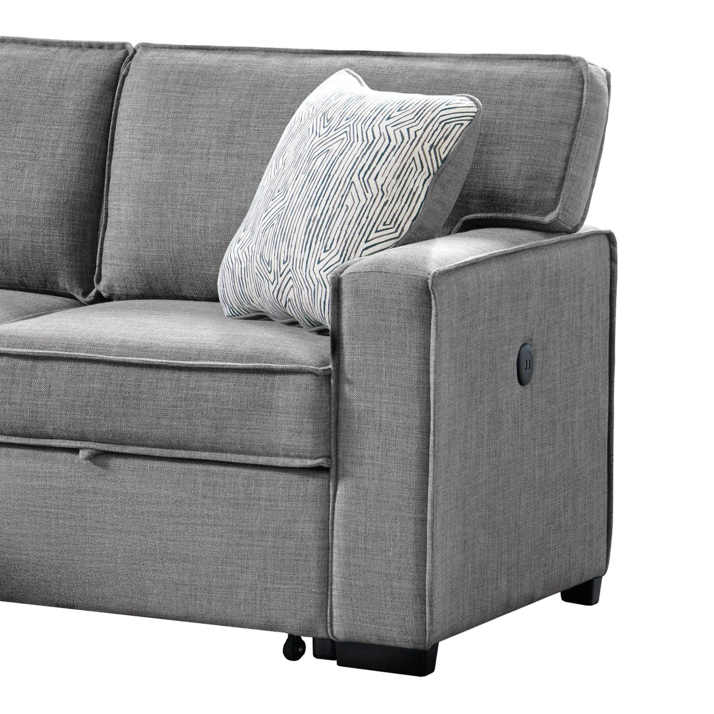 Caracas - Sectional Sleeper Chofa With Pull Bed, Drop Table & USB