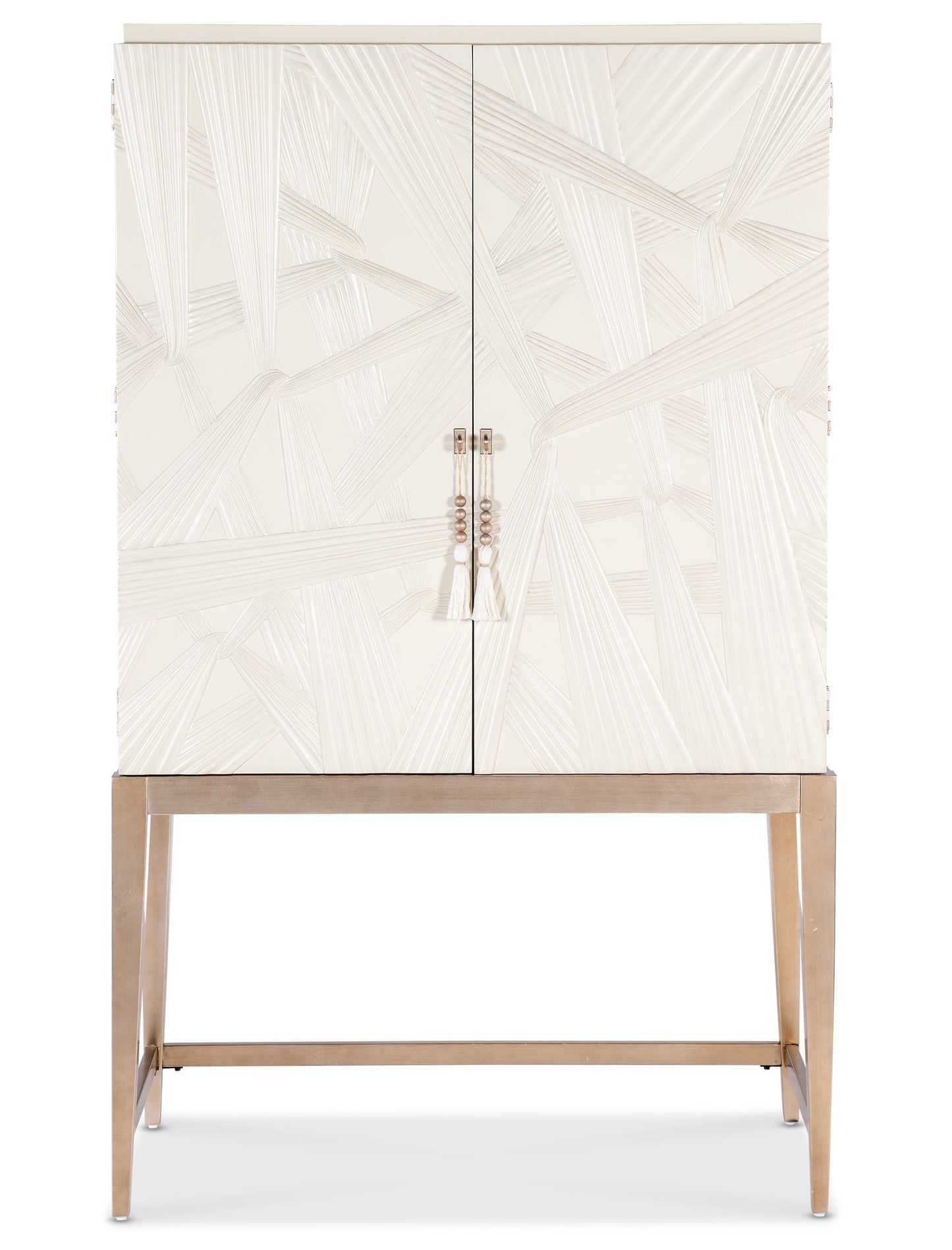 Melange - Dream Weaver Bar Cabinet - White / Light Brown
