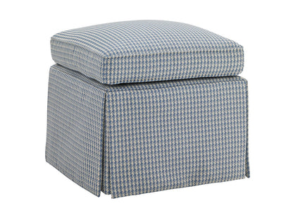 Ivory Key - Half Moon Caye Ottoman - Blue / Orange