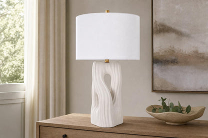 "Eclipse Harmony" Ceramic Table Lamp (Set of 2) - White Rock