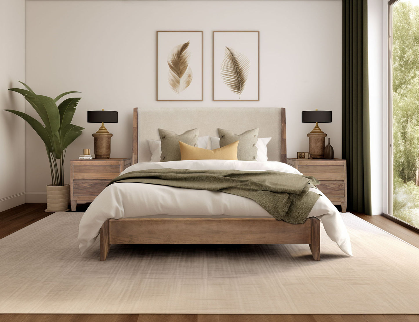 Parota Nova - King Upholster Headboard - Brown Cappuccino