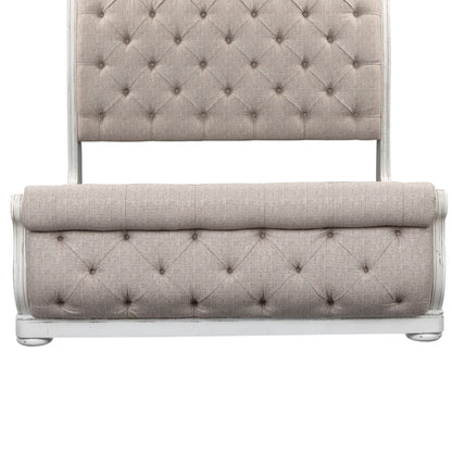 Magnolia Manor - Queen Upholstered Sleigh Footboard - Antique White