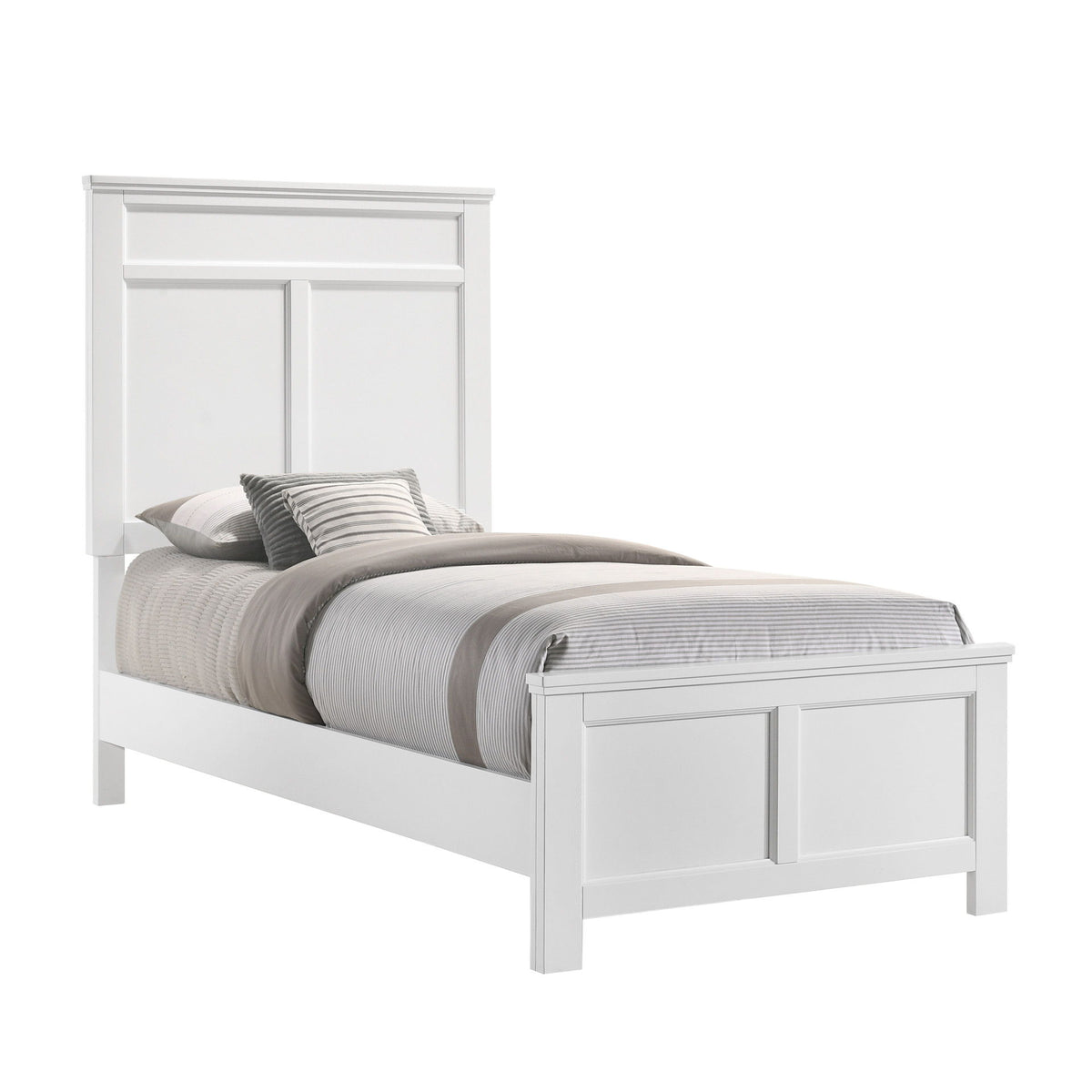 Andover - 3/3 Twin Headboard, Footboard & Slats - White
