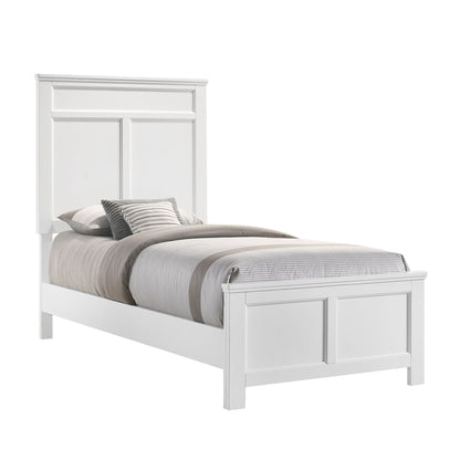Andover - 3/3 Twin Headboard, Footboard & Slats - White
