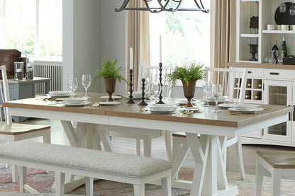 Americana Modern Dining - Trestle Top Extendable Dining Table - Cotton