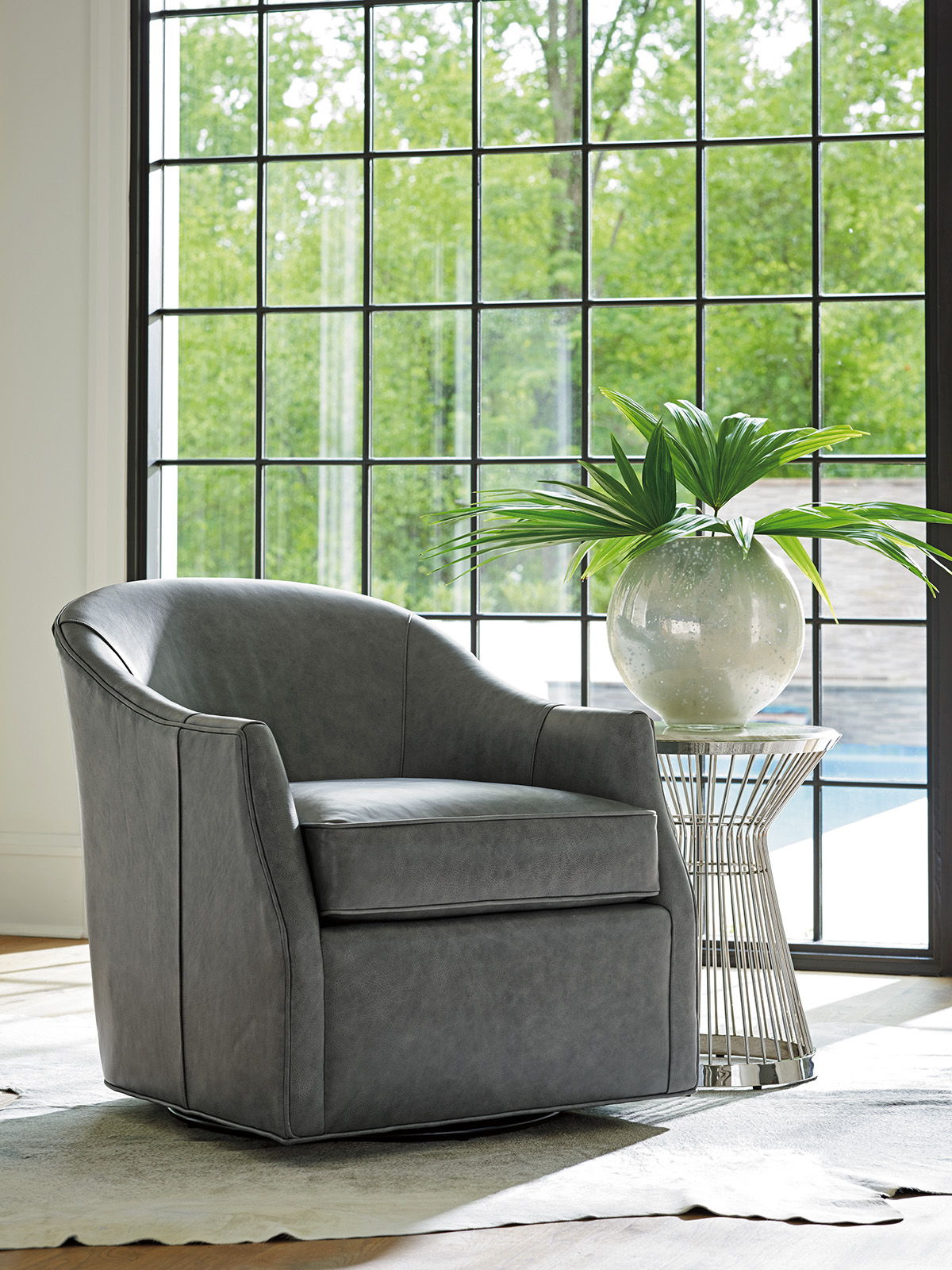 Ariana - Martini Stainless Accent Table - Pearl Silver