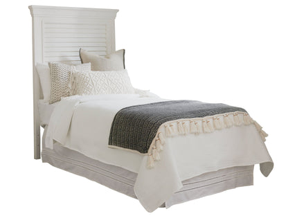 Ocean Breeze - Royal Palm Louvered Headboard 3/3 Twin - White