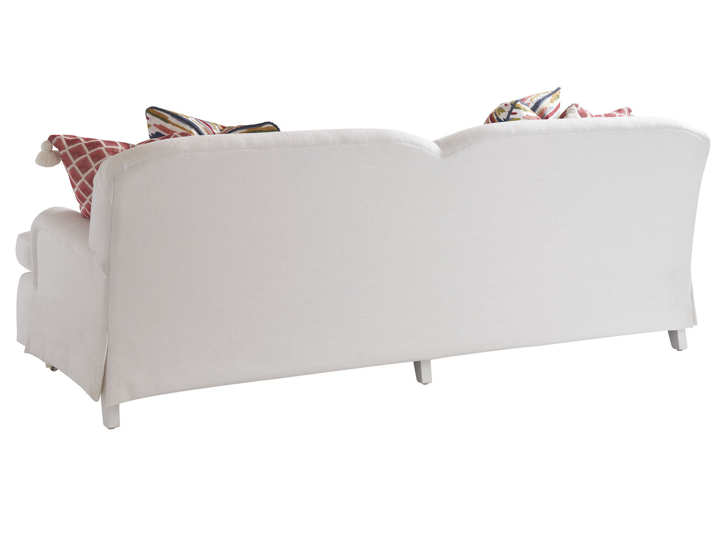 Barclay Butera Upholstery - Athos Tight Back Sofa With Pewter Casters - White