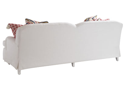 Barclay Butera Upholstery - Athos Tight Back Sofa With Pewter Casters - White