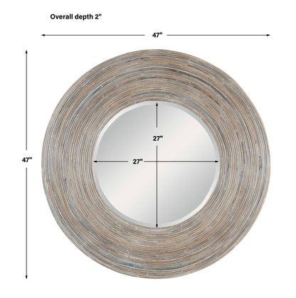 Vortex - White Washed Round Mirror
