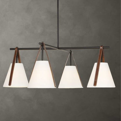 Reins - Accent Straps 4 Light Chandelier - Black