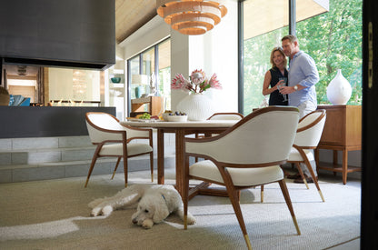 Palm Desert - Arcadia Marble Top Breakfast Table - Dark Brown