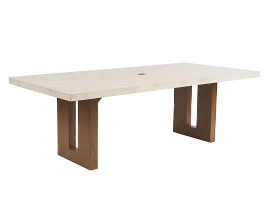 Palm Desert Poolside - Rectangular Dining Table - Dark Brown / White