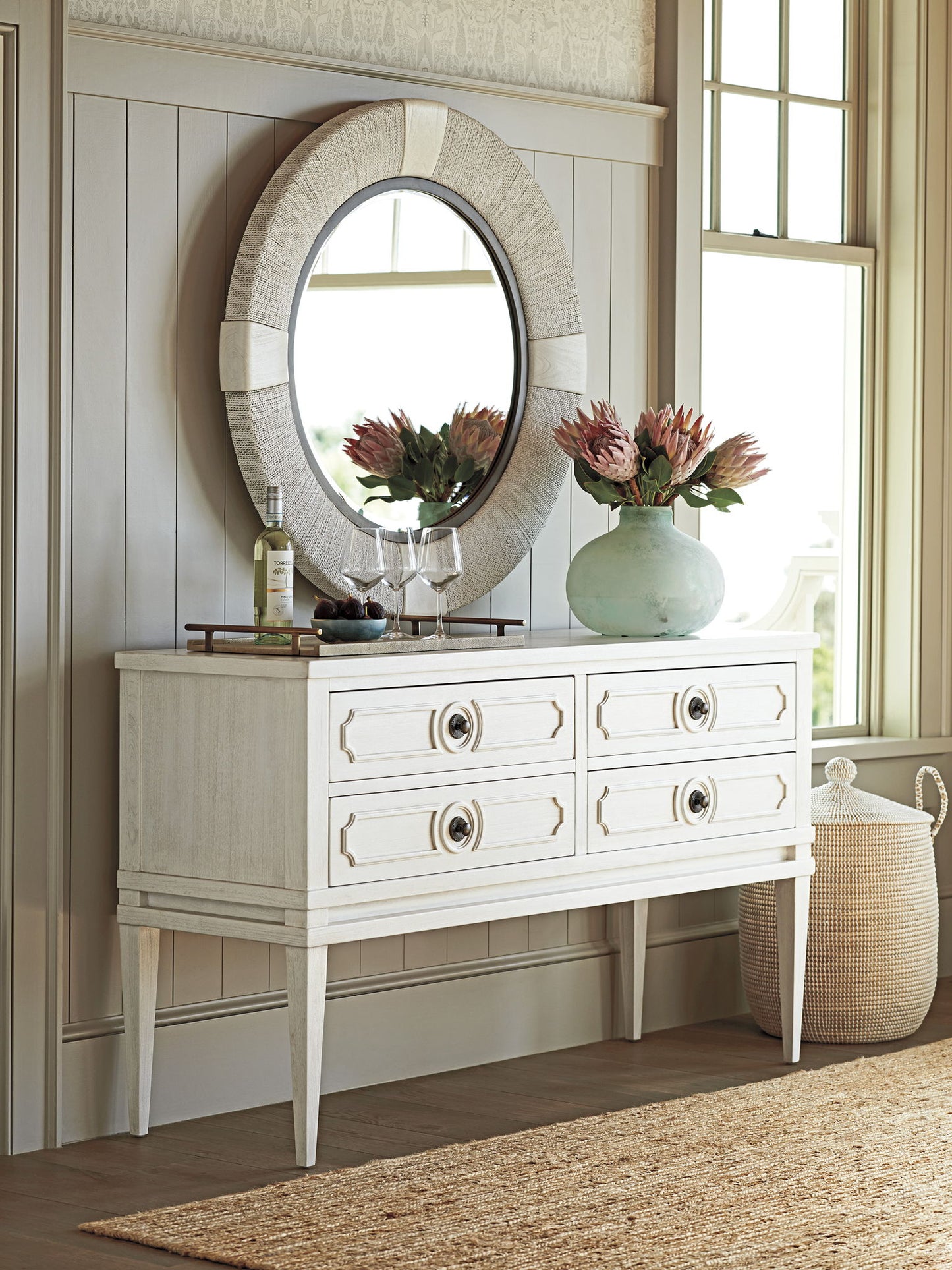 Ocean Breeze - Seacroft Round Mirror - White