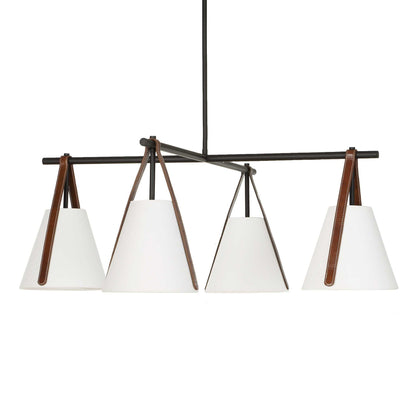 Reins - Accent Straps 4 Light Chandelier - Black