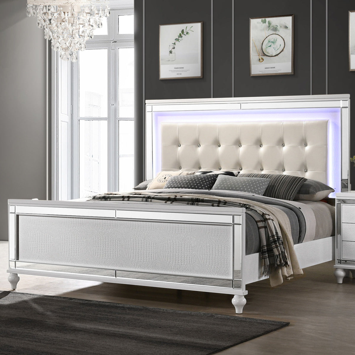 Valentino - 5/0-6/6 Queen/King Side Rails - White
