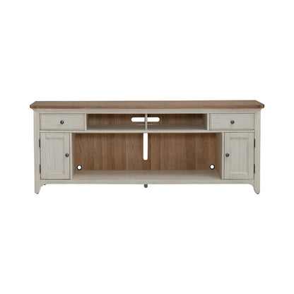 Fireplace TV Consoles - 79" Fireplace TV Console - Medium Brown