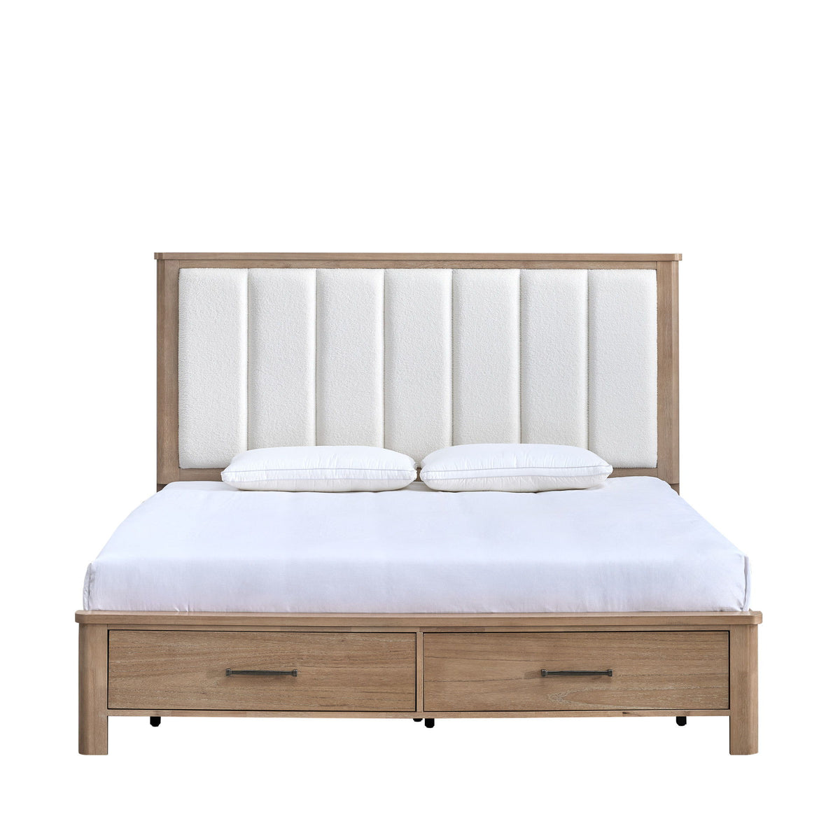 Anika - 6/6 King Storage Footboard & Slats - White / Natural