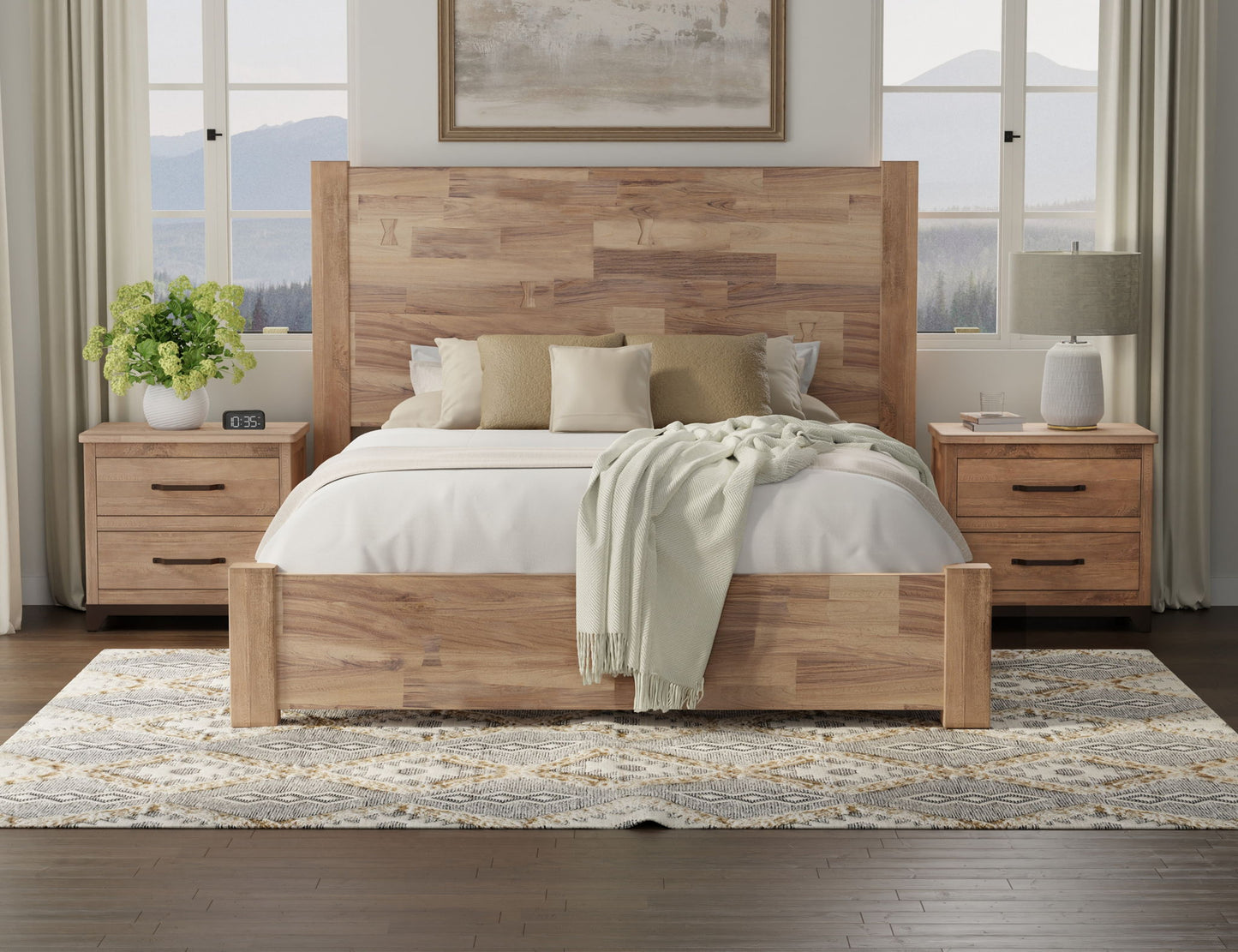 Natural Parota - Queen Platform - Brown Cappuccino