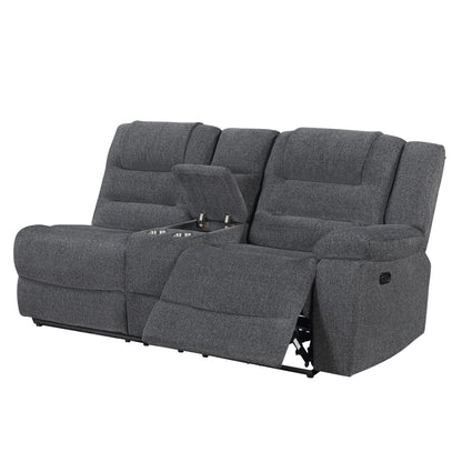 Redondo - RAF Console Loveseat With 1 Recliner Power - Dark Gray