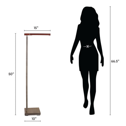 Walnut Skyline - 50 X 15 - Metal Floor Lamp - Antique Brass