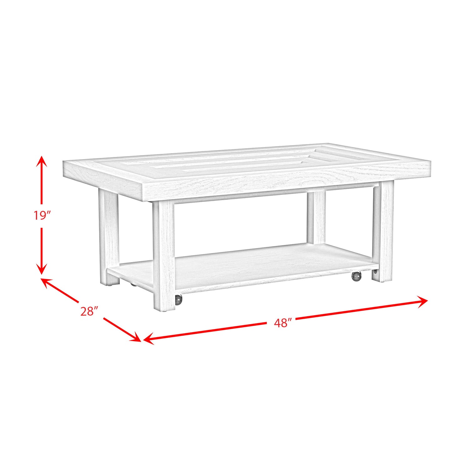 Avalanche - Coffee Table - Antique White