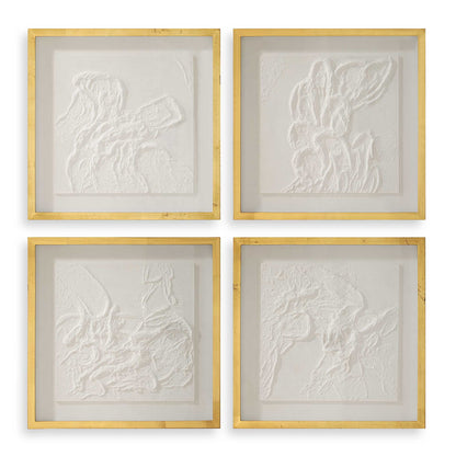 Fourfold - Framed Prints (Set of 4) - Gold
