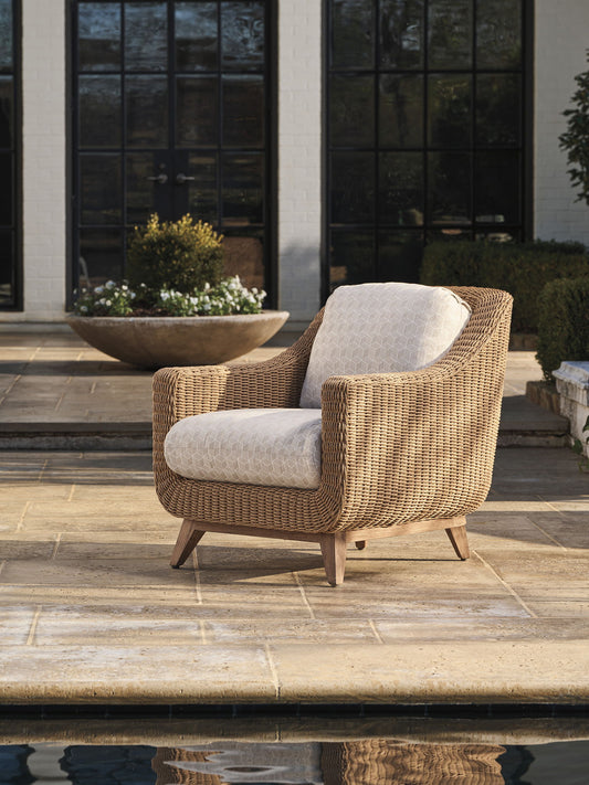 Isle Of Palms - Rattan Lounge Chair - Dark Brown / White