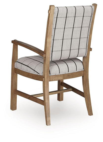 Ridgester - Dining Upholstered Arm Chair (Set of 2) - Light Brown