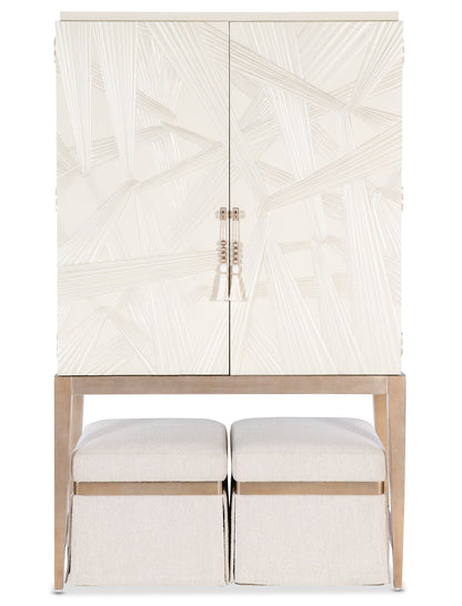 Melange - Dream Weaver Bar Cabinet - White / Light Brown