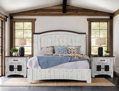 Pueblo - King Headboard - Antiqued White