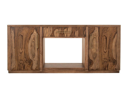 Balam - Wall Unit With Electric Fireplace Insert - Light Brown