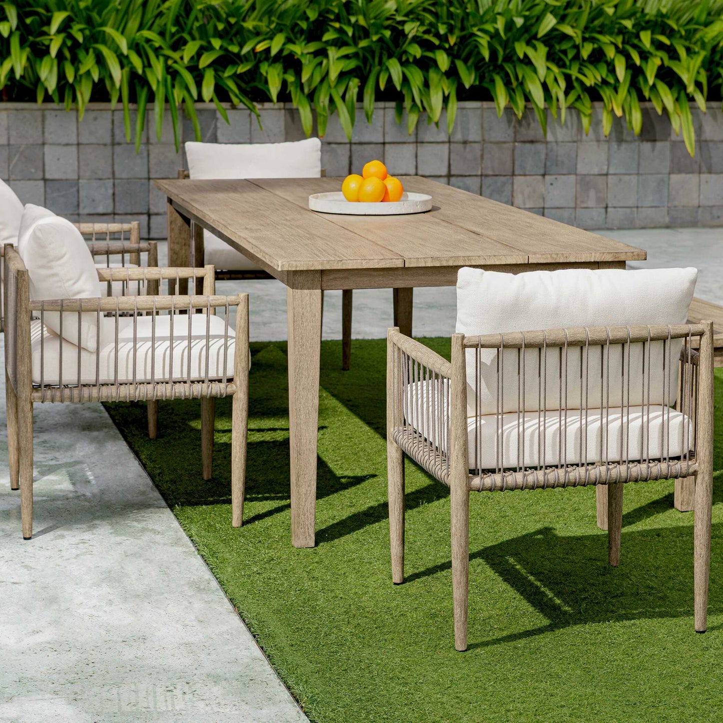 Travessa - Outdoor Round Stone Tray - White