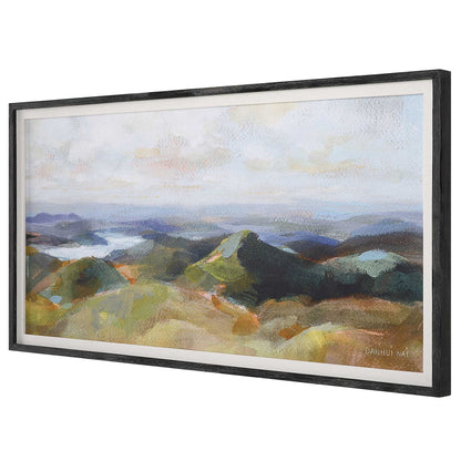 Above The Lakes - Framed Landscape Print - Gray