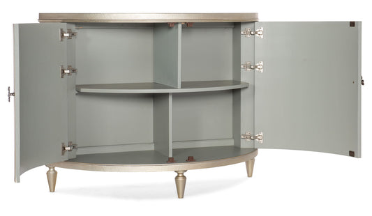 Melange - Marguerite 2-Door Demilune Chest - Pearl Silver