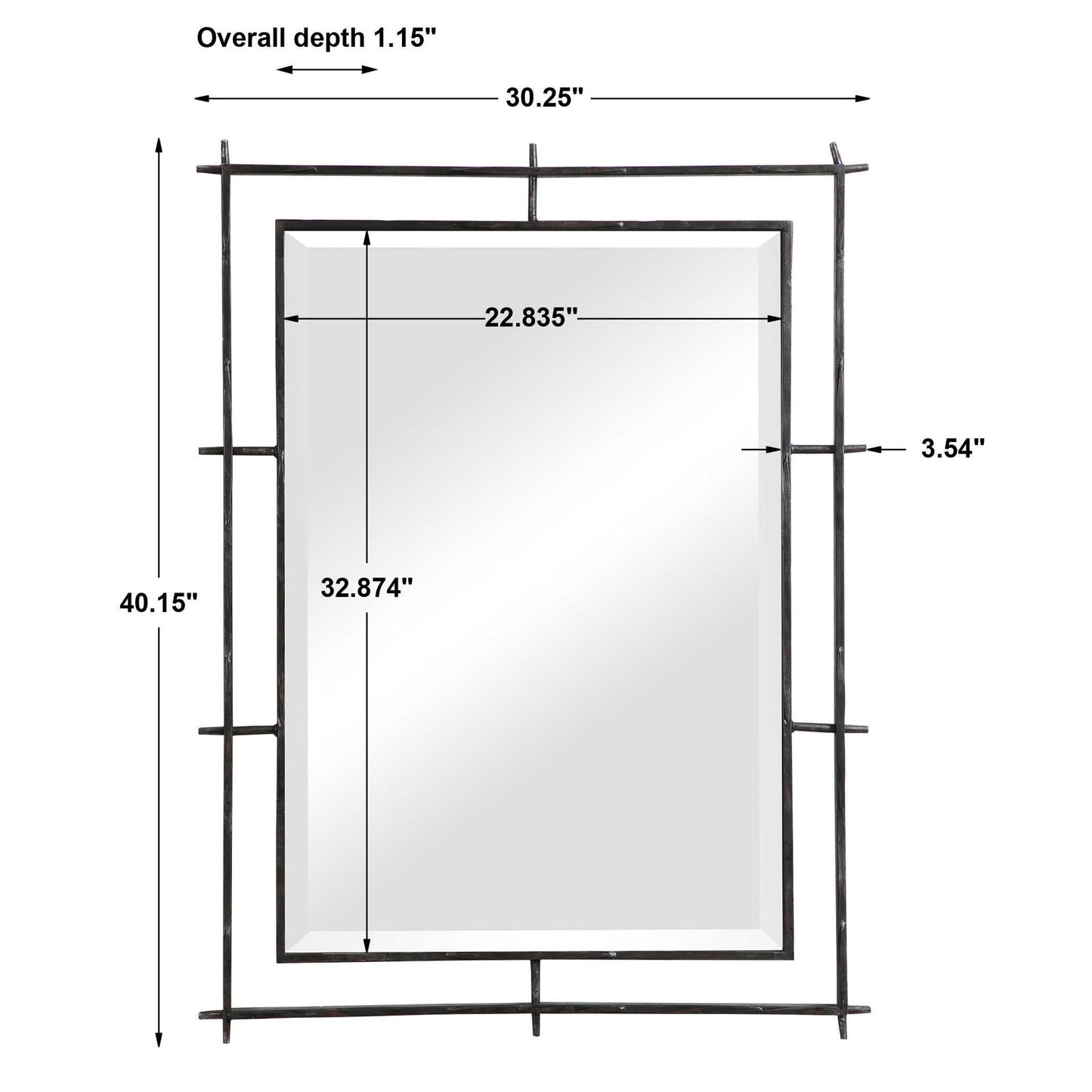 Ironworks - Industrial Mirror - Black
