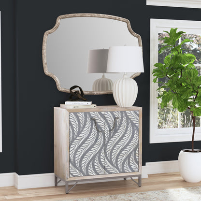 Leia - Bar Cabinet - White Mango / Ivory Bone / Gray