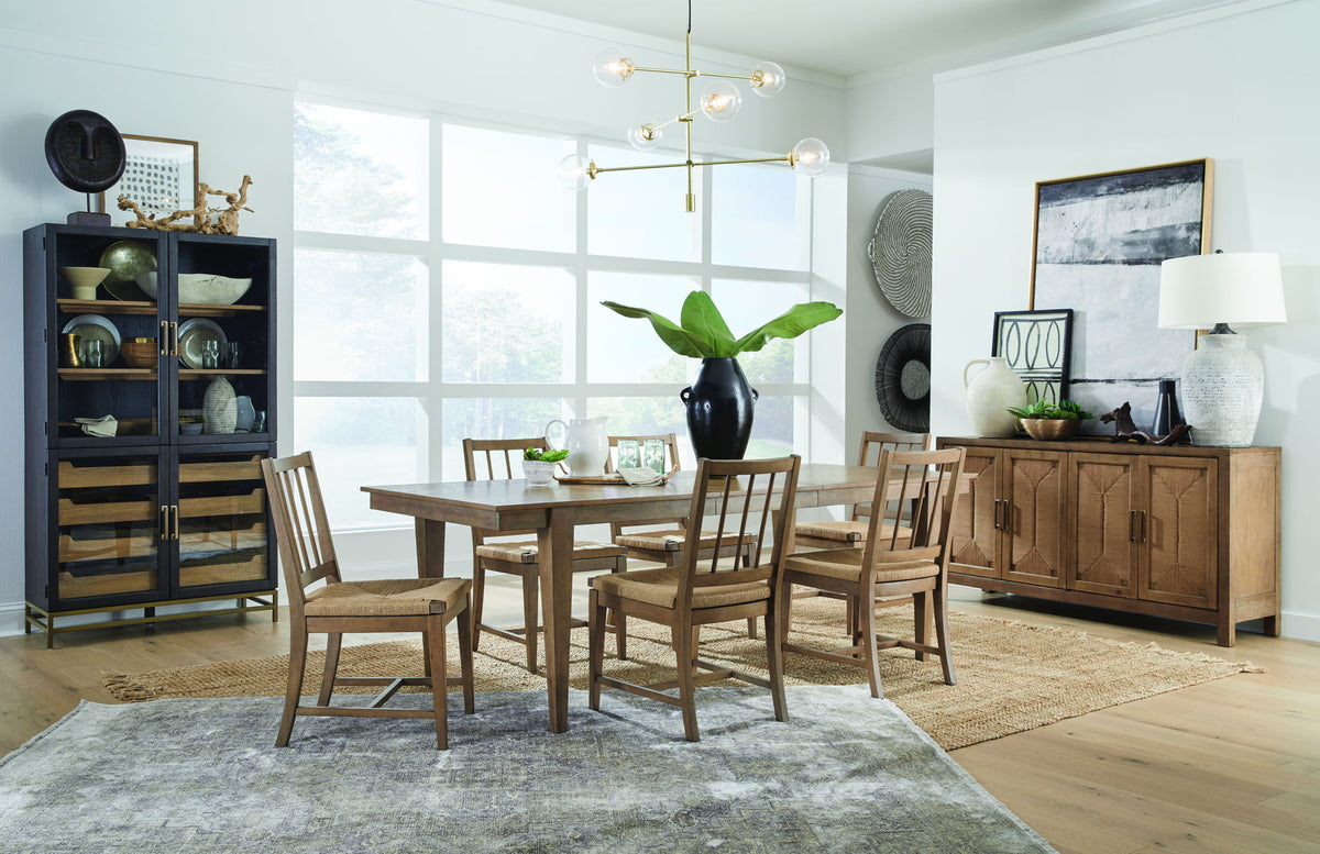 Lindon - Dining Side Chair With Paper Cord Seat (Set of 2) - Belgian Wheat / Light Brown
