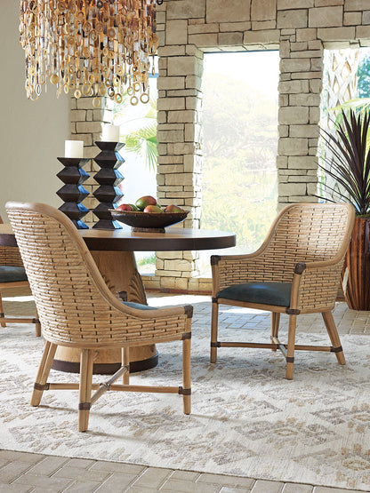 Los Altos - Keeling Woven Side Chair With Green Seat- Light Brown